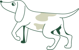 vector graphic dog walking